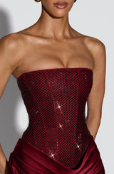 Fioreclo Ebonia Mini Dress in Burgundy