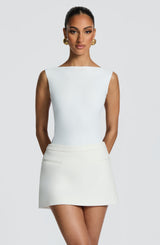 Fioreclo Edana Mini Skirt in Ivory