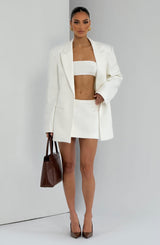 Fioreclo Edana Mini Skirt in Ivory