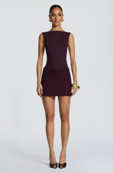 Fioreclo Edana Mini Skirt in Plum