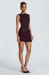 Fioreclo Edana Mini Skirt in Plum