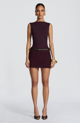 Fioreclo Edana Mini Skirt in Plum
