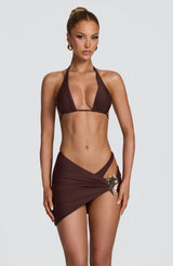 Fioreclo Edeline Mini Sarong in Plum Brown