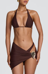 Fioreclo Edeline Mini Sarong in Plum Brown