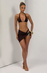 Fioreclo Edeline Mini Sarong in Plum Brown