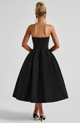 Fioreclo Editha Midi Dress in Black