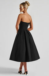 Fioreclo Editha Midi Dress in Black