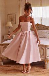 Fioreclo Editha Midi Dress in Blush