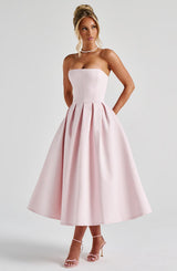 Fioreclo Editha Midi Dress in Blush