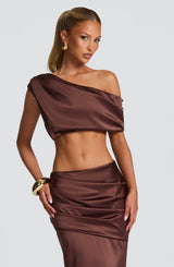 Fioreclo Edwyna Top in Plum Brown