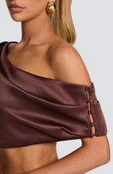 Fioreclo Edwyna Top in Plum Brown
