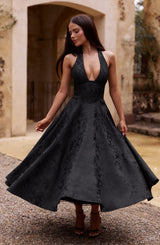 Fioreclo Effina Midi Dress in Black