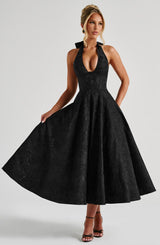 Fioreclo Effina Midi Dress in Black