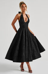 Fioreclo Effina Midi Dress in Black