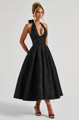 Fioreclo Effina Midi Dress in Black