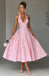 Fioreclo Effina Midi Dress in Blush