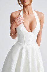 Fioreclo Effina Midi Dress in Ivory
