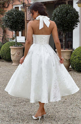 Fioreclo Effina Midi Dress in Ivory