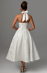 Fioreclo Effina Midi Dress in Ivory