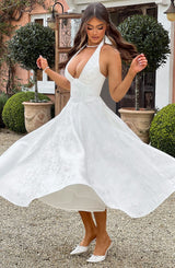 Fioreclo Effina Midi Dress in Ivory