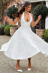 Fioreclo Effina Midi Dress in Ivory