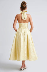 Fioreclo Effina Midi Dress in Lemon