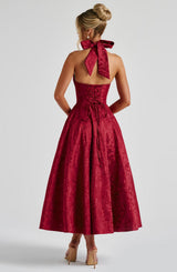 Fioreclo Effina Midi Dress in Red