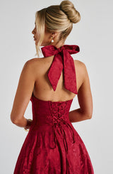 Fioreclo Effina Midi Dress in Red