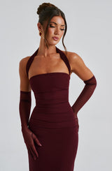 Fioreclo Elira Gloves in Cherry Lacquer