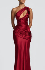 Fioreclo Elmira Maxi Dress in Deep Red
