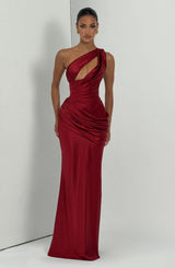 Fioreclo Elmira Maxi Dress in Deep Red