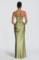 Fioreclo Elmira Maxi Dress in Light Olive
