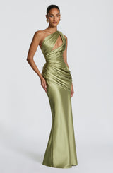 Fioreclo Elmira Maxi Dress in Light Olive