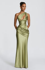 Fioreclo Elmira Maxi Dress in Light Olive