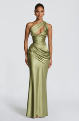 Fioreclo Elmira Maxi Dress in Light Olive