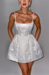 Fioreclo Emmeline Mini Dress in Ivory
