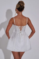 Fioreclo Emmeline Mini Dress in Ivory