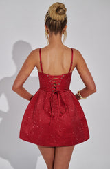 Fioreclo Emmeline Mini Dress in Red