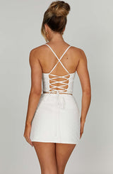 Fioreclo Erisa Mini Skirt in Ivory