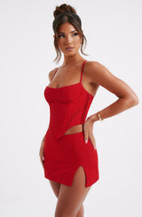 Fioreclo Erisa Mini Skirt in Red