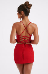 Fioreclo Erisa Mini Skirt in Red