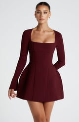 Fioreclo Esmae Mini Dress in Cherry Lacquer