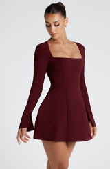 Fioreclo Esmae Mini Dress in Cherry Lacquer