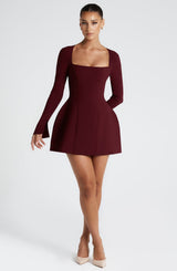 Fioreclo Esmae Mini Dress in Cherry Lacquer
