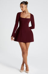 Fioreclo Esmae Mini Dress in Cherry Lacquer
