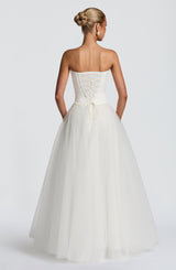 Fioreclo Ethelia Maxi Skirt in Ivory