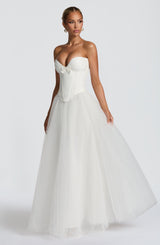 Fioreclo Ethelia Maxi Skirt in Ivory