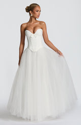 Fioreclo Ethelia Maxi Skirt in Ivory