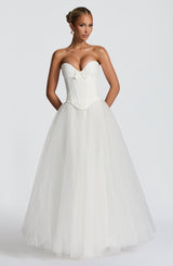 Fioreclo Ethelia Maxi Skirt in Ivory