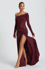 Fioreclo Ettania Maxi Dress in Cherry Lacquer